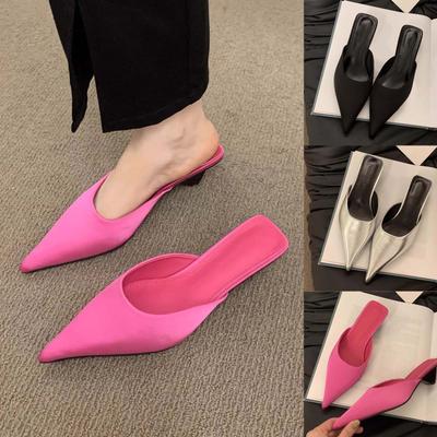 Ladies' Half Slippers With Pointed Toe French High Heels