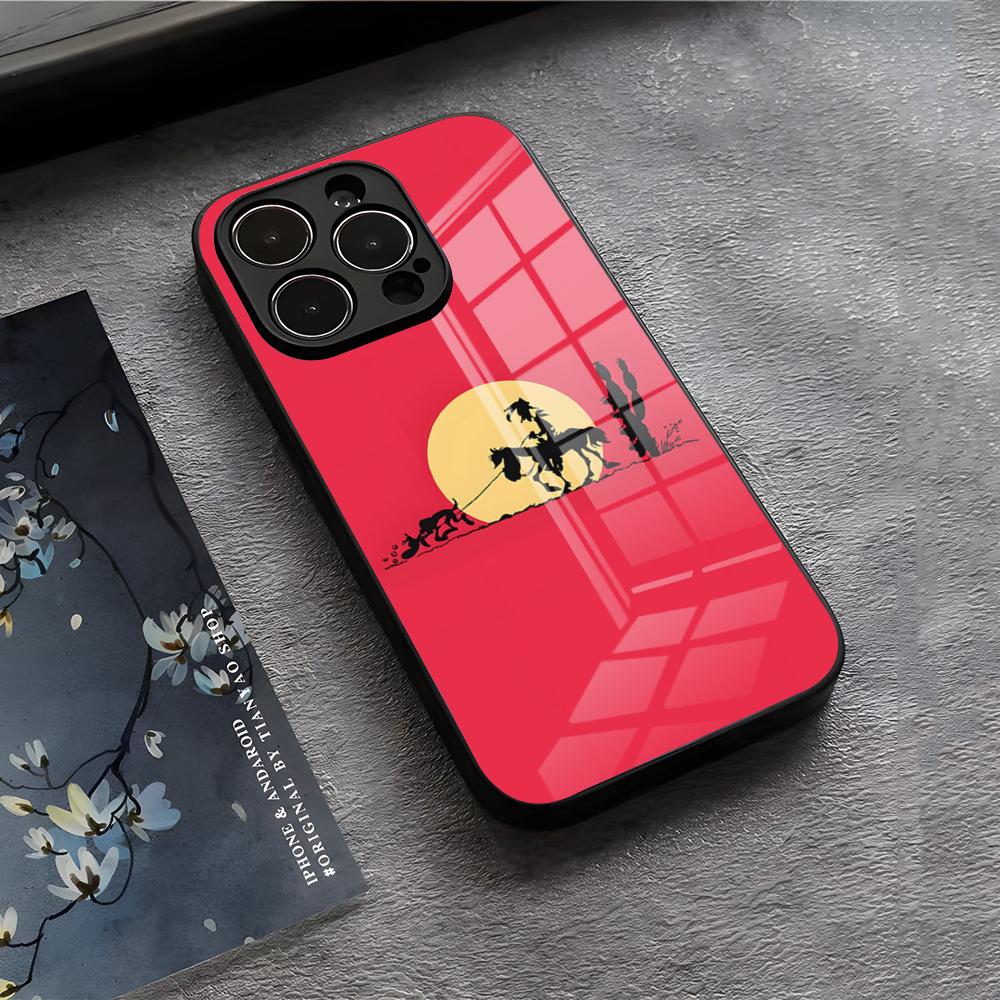 LUCKY LUKE CARTOON Phone Case For IPhone 17 Air 16 E Pro Max 15 14 13 Mini 12 Pro 11 Max Plus Black Glass Cover