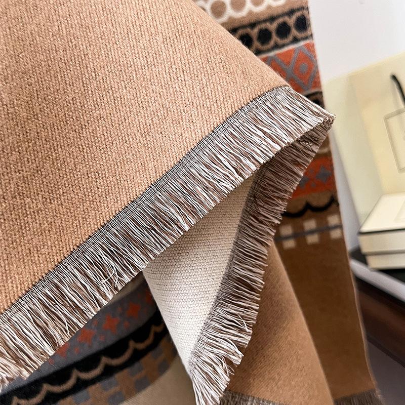 Tassels Thickened Scarfs In Autumn And Winter, With A Loose Shawl, A Sense Of Luxury, A Travel Cape Woman