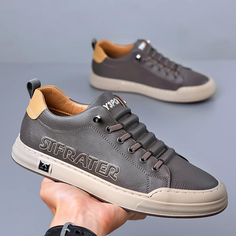 Designer Brand Men Oxford Vulcanized Shoes Anti Slip Wear-resistant Luxury Leather Casual Shoes Outdoor Lace-Up Running Shoes