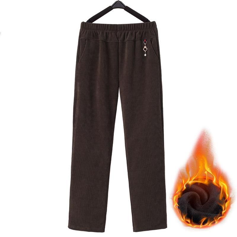 

Вельветовые прямые брюки женские осенне-зимние оверсайз 8XL брюки для мам флисовые толстые теплые повседневные брюки женские 8XL