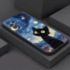 Van Gogh Art Cute Kitty Cover Phone Case for Samsung Galaxy A22 A54 A52 A34 A42 A32 A11 A21s A13 A73 A53 A23 A24 A33 A72 A12