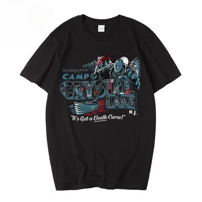 Horror Movie Jason Print T-shirt Men's Summer Casual Loose Boys Short-sleeved Personalized Youth Top High Street Tide T