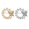 Anti-Exposure Brooch Round Women Shape Brooch with Rhinestones Imitation Pearls Suits Coats Sweaters Pin Commuting Dating