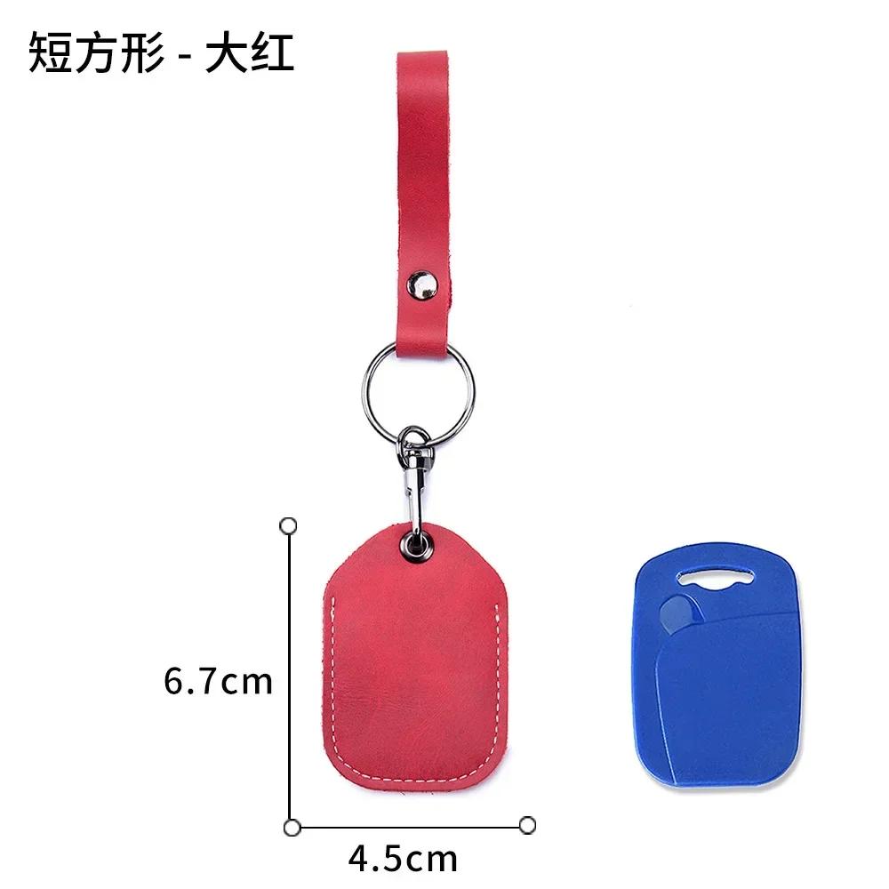 Genuine Leather Key Holder Bank Card Pocket Mini Bus Card Key Pouch Slim Housekeeper Key Access Card Protecter Cover