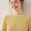 Korean Style Cashmere Color-Block Double-Layer Knit Sweater: Women's Autumn/Winter Loose Round Neck Pullover.