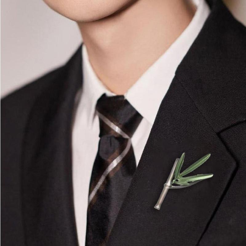 1 Piece Green Plant Leaf Brooch Pin Corsage Women Vintage Flower Pearl Brooches Pins Lady Wedding Party Elegant Badges Jewelry