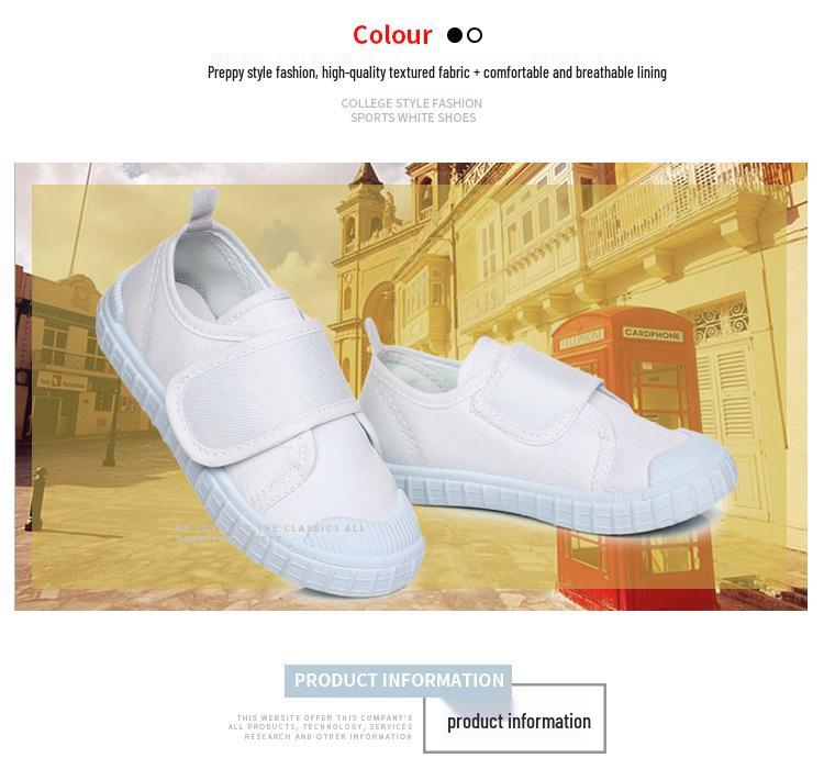 Kinder Weiße Canvas Schuhe - Unisex Indoor Kindergarten Tanz- und Sportschuhe