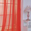 Voile Window Curtain Drape Set Solid Color Polyester