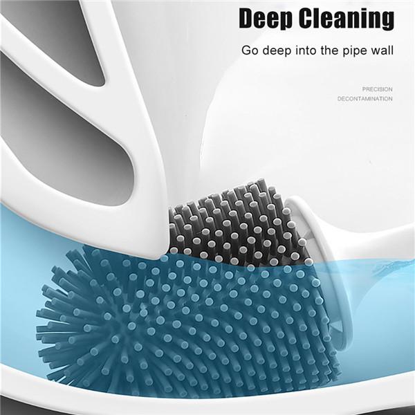 Silicone Toilet Brush For WC Accessories Drainable Toilet Brush Wall-Mounted Cleaning Tools Home Bathroom Accessories Sets