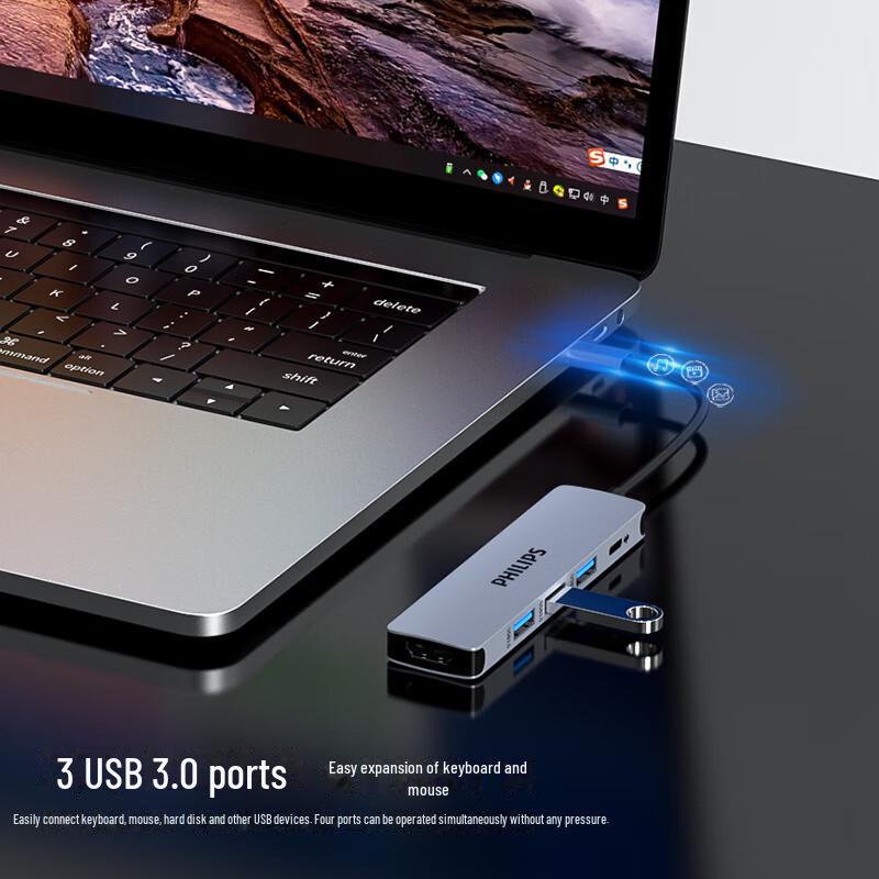 Philips Type-C Hub for Apple & Huawei: HDMI, Network, USB Expansion Dock