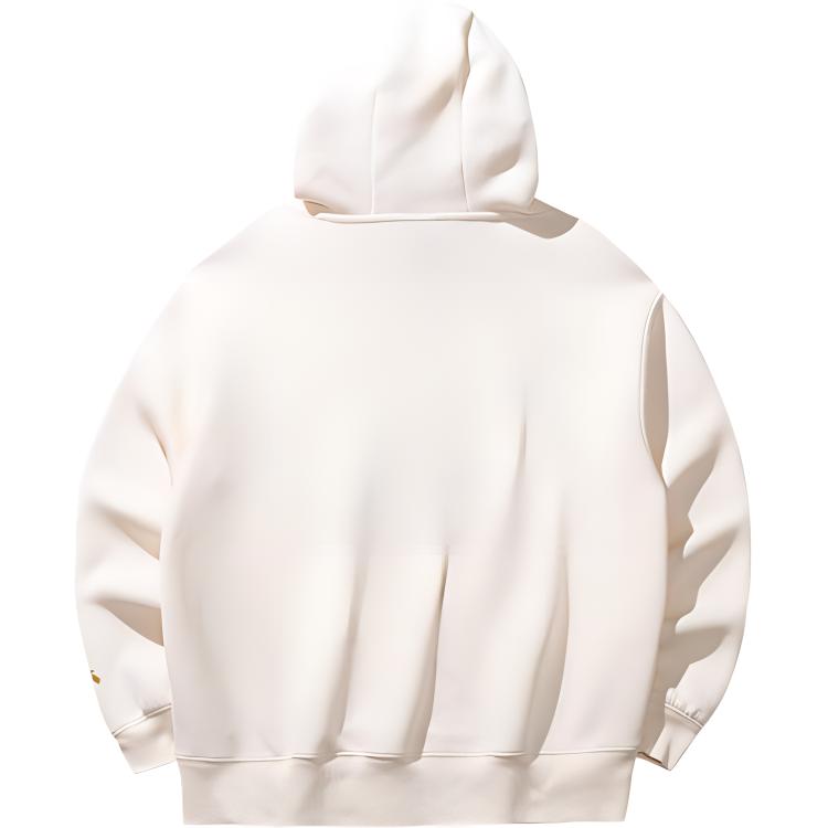 Anta Good Things Happen Series Letter Loose Casual Simple Solid Color Hooded Sweatshirt Women Tops Corn-White 162518728S-1