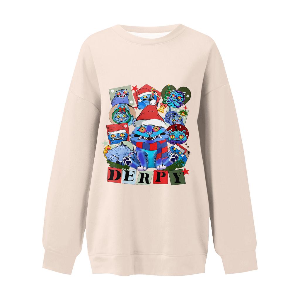Women's Fashion Long-Sleeve Pullover Sweatshirt With Fun Movie-Themed Print