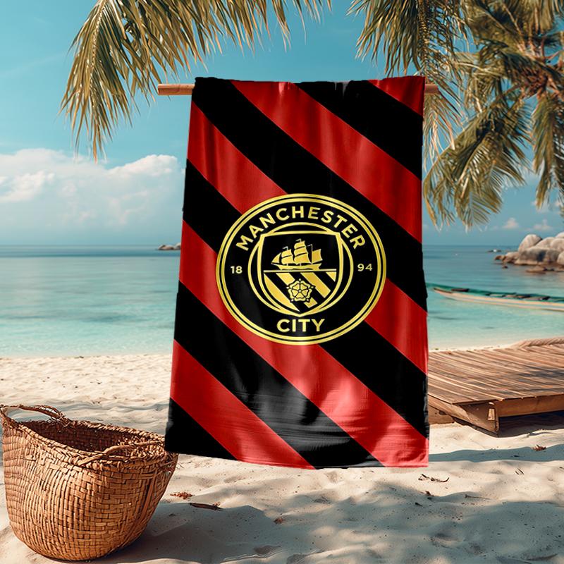 Ultra-Soft Beach Towel with Manchester City Theme,Ideal for Pool - Camping, Diving - Perfect Travel Essential, Vibrant Beach Towel.