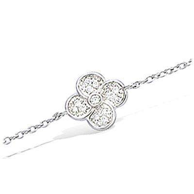 [L4586] - Silver Bracelet 'Flora' Silver White (rhodium-plated) - 9x9 Mm