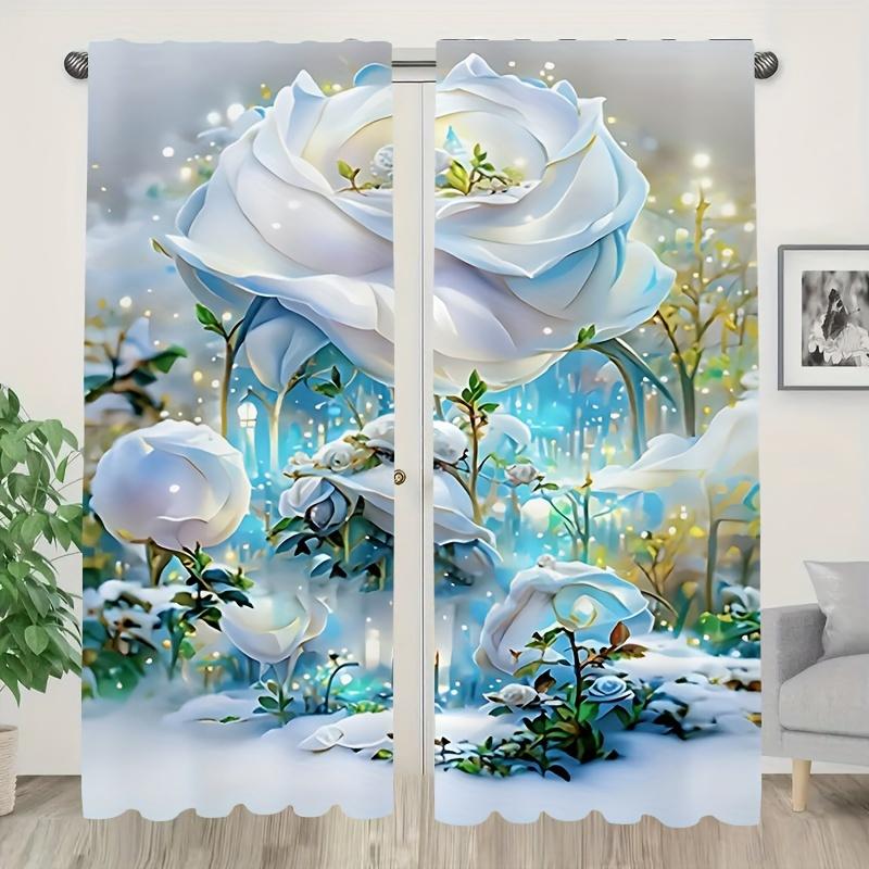 

Set of 2 Crystal Wind Chimes Brushed Curtain Suitable For LivingRoom,Bedroom,Kitchen,Bathroom,Home Room Ornament W50 X H130(CM)X2&Grommet Top