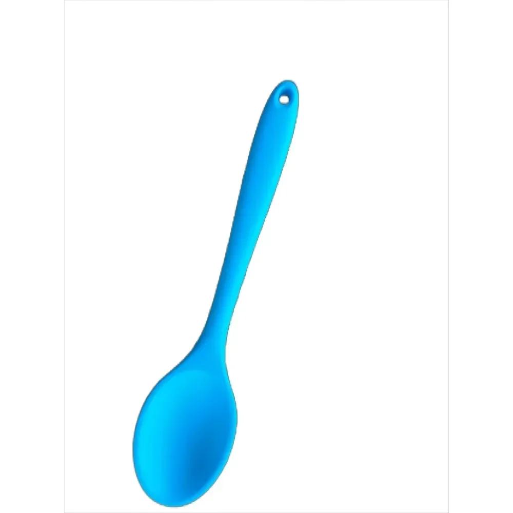 Silicone Spoon Food Grade Long-handled Kitchen Soup Spoon Mixing Spoons High Temperature Resistant for Cooking