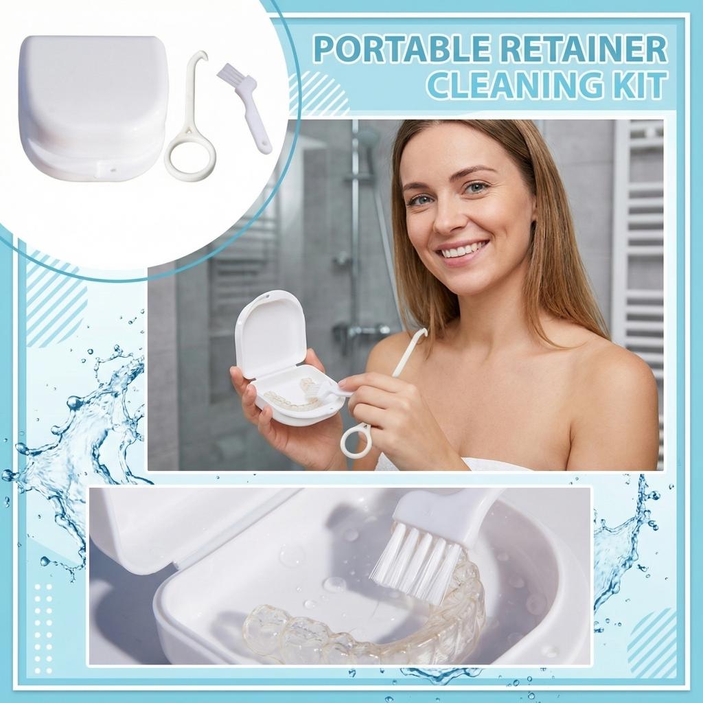 Portable Braces Cleaning Box Denture Cleaner Portable Teeth Box