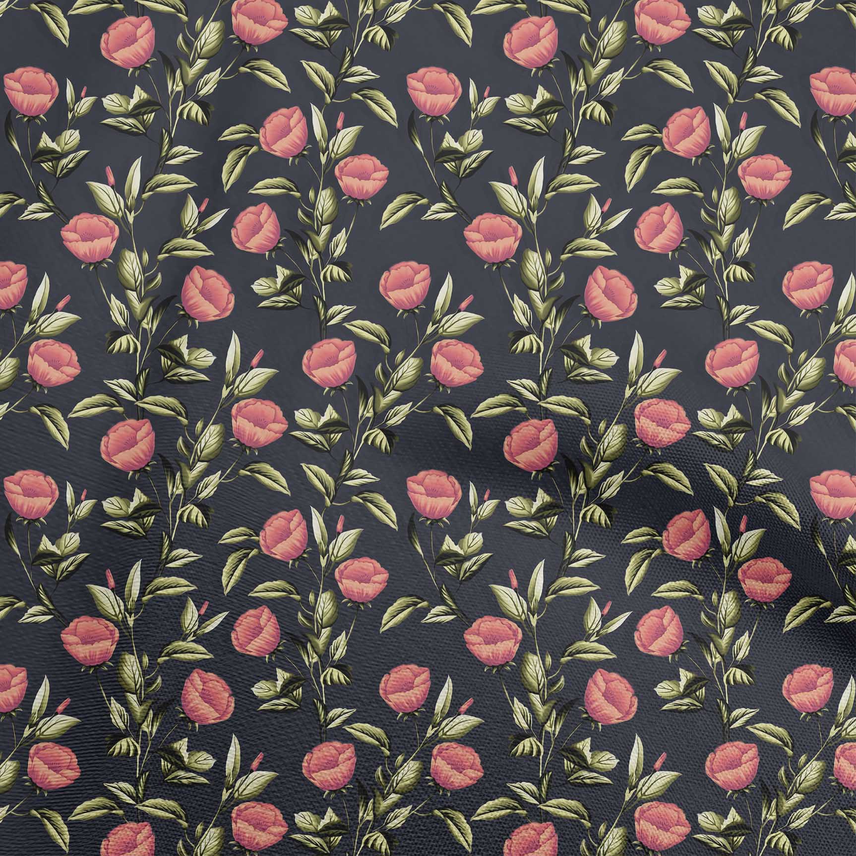 

oneOone Cotton Flex Navy Gray Fabric Floral Retro Craft Projects Decor Fabric Printed By The Yard 40 Inch 42 Inch Wide - Viscose Chiffon червоний