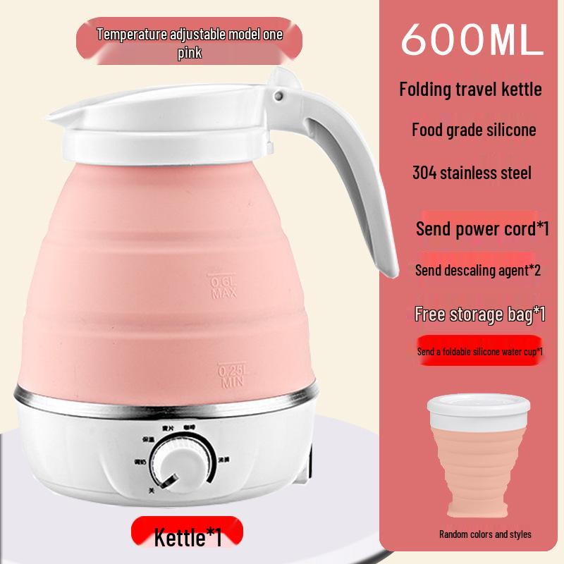 Portable Folding Silicone Electric Kettle with 304 Stainless Steel, Auto Power Off, Anti-Dry Burning - Ideal for Travel, Home, or Dorm Use