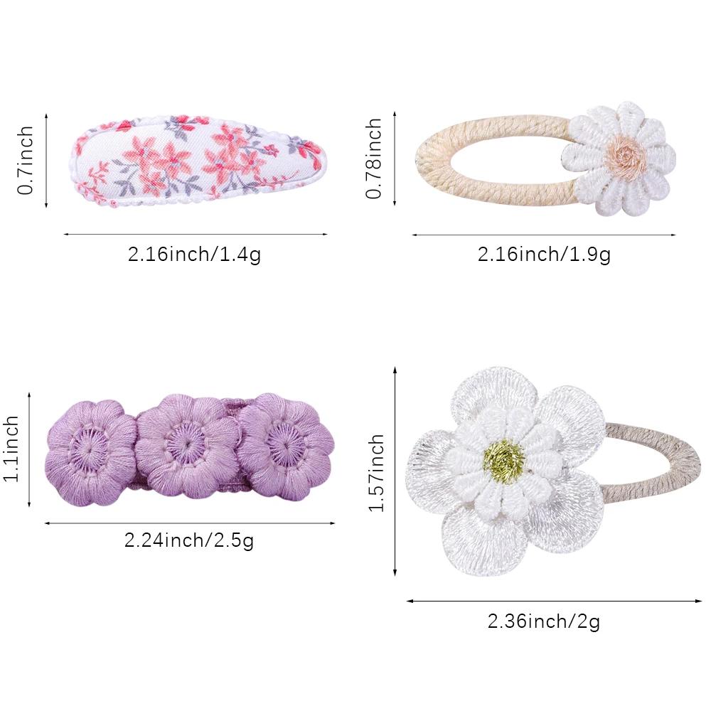 5Pcs/Set Mini Baby Girl Cute HairClip Print Cotton Alloy Hairclip for Toddler Girl Lovely Kid Headwear Baby Hair Accessories
