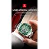 POEDAGAR Clock Waterproof Electronic LED Luxury Watches Dual Time Display Digital Stainless Steel Quartz Watch