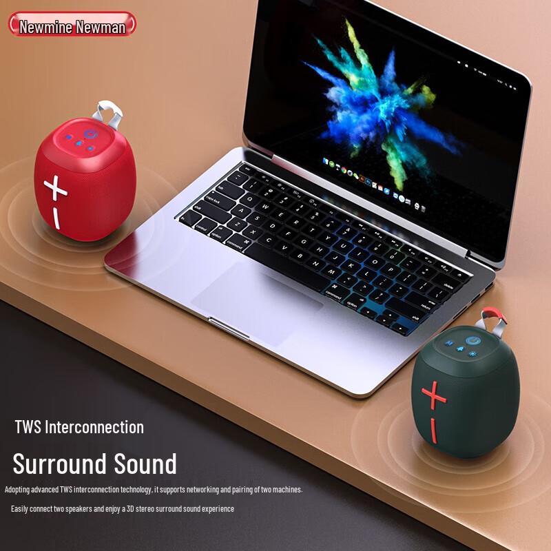 Newmine BT86 Portable Bluetooth Speaker with Dazzling Display CN Plug (adapter Included)