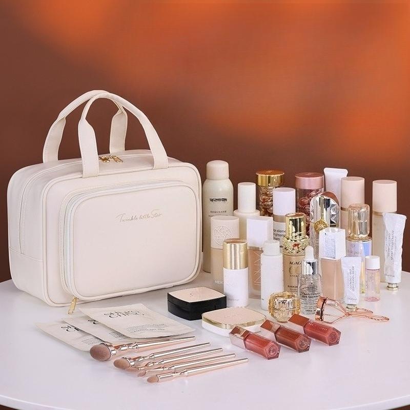 Pu Fashion Tote Women Makeup Bag Large Capacity Travel Organizer Cosmetic Toiletry Pouch Portable Zipper Make up Storage Bag