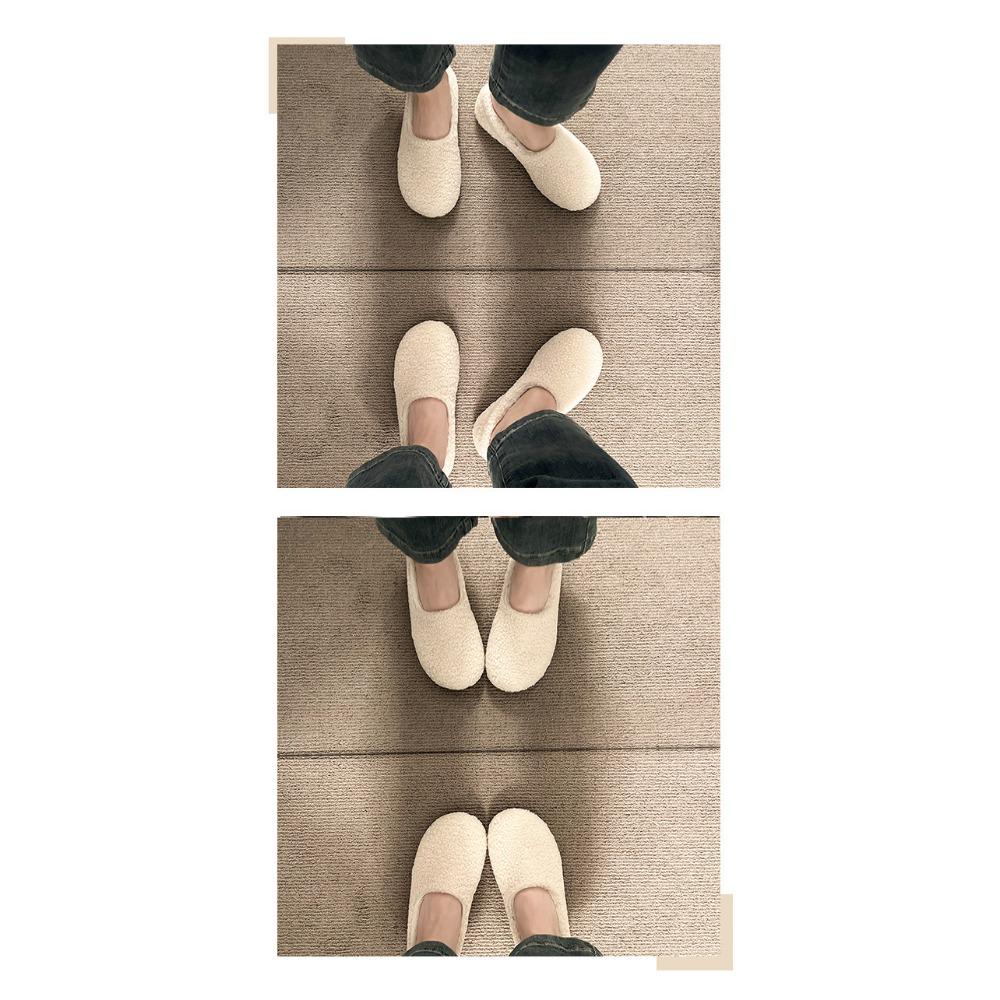 JMXD-Winter Women’s Plush Platform Slippers: Cozy Shearling Lined Indoor Outdoor Shoes Non-Slip Sole Warm Fuzzy Booties Slip On Fashion