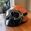 Trendy Street-Style Half Helmet with Eye Protection for Young Riders