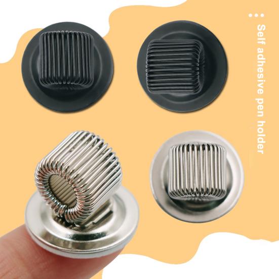 Spring Metal Pen Holder Clip Self Adhesive Mini Refrigerator Whiteboard Bulletin Board Tablet Stylus Gel Marker Pen Organizer Clip Stationery Supplies