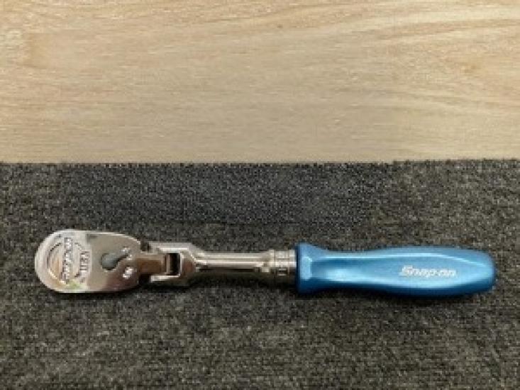 Snap-on Tools Pearl Blue 3/8" Hard Grip Flex Head Ratchet FHFD80A USED