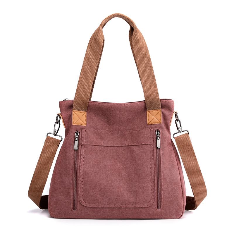 

Women s Versatile Canvas Crossbody Handbag 2025 - Large Capacity Casual Shoulder Bag кавовий/фіолетовий