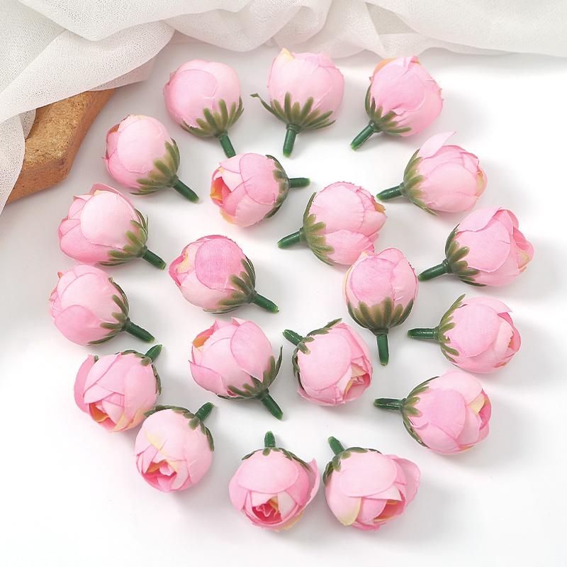 10/20/50Pcs 3.5cm Rose Artificial Flowers Head Silk Fake Flower for Home Decor Party Wedding Decoration DIY Wreath Accessory