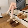 Women's thick-soled one-step winter lightweight warm fur one plush snow boots non-slip wear casual sports cotton boots