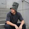 Dome Top Hat Camouflage Print Bucket Hat, Foldable Fisherman with Lace-Up Design, Summer Metal Snaps Sun for Outdoor Hiking Travel Casual Wear