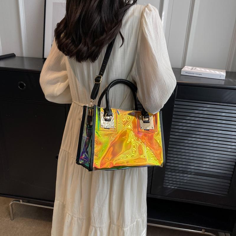 Fashion bag summer jelly transparent bag pvc handbag fashion women's bag shoulder messenger bag transparent bag