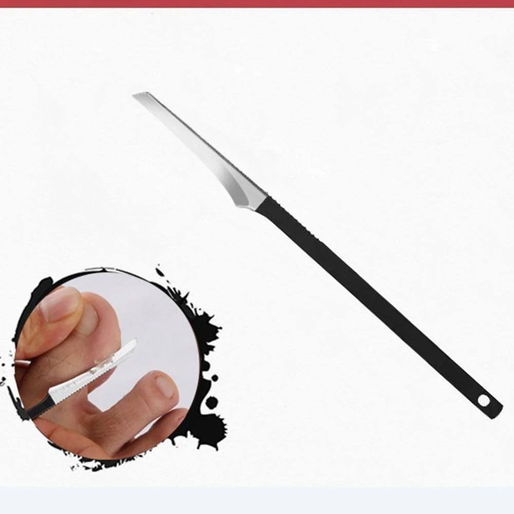 Профессиональный нож-педикюрный скребок из нержавеющей стали для удаления мозолей/отодвигания кутикулы для домашнего спа и салонного использования (Легко чистить)