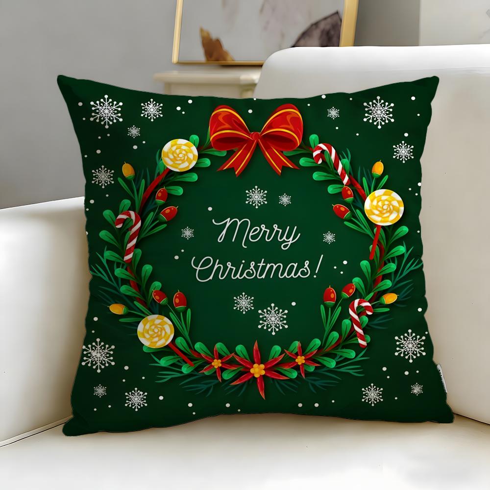 

classic holiday theme christmas Cushion Cover Soft & Easy-Wash Pillow Case – Versatile for Couch, Bed, Travel and Office 30cmx30cm