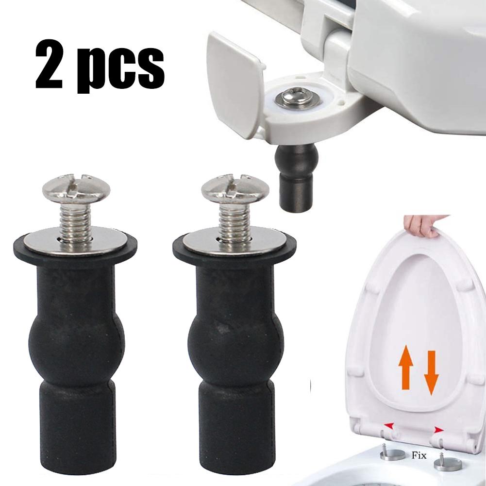 2 Pack Toilet Seat Screws Hinges Expanding Rubber Top Bottom Load Nuts Fixings WC Blind Hole Bathroom Accessories Replacement