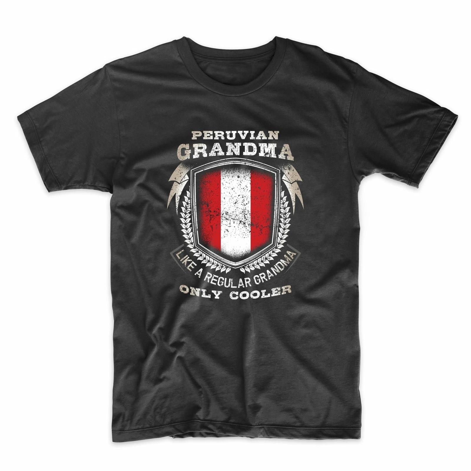 Peruvian Grandma Like A Regular Grandma Only Cooler Funny Flag T-Shirt L