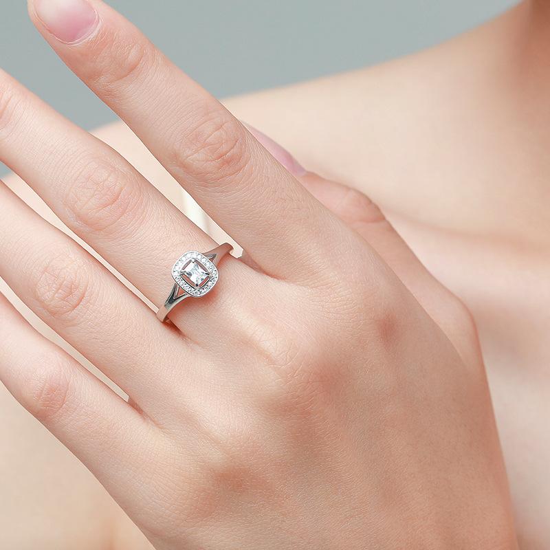 Tancise Classic 925 Sterling Silver Zirkónový prsteň Dámske šperky Svadobný darček na párty