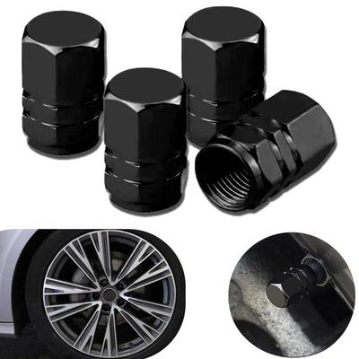Tire Air Valve Caps, Set of 4, Aluminum Alloy, For Cars, Bikes, Wheels, Dress