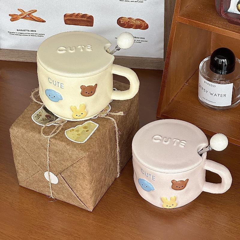 Hochwertige Cartoon-Tasse für beste Freundin Geburtstagsgeschenk für Mädchen Praktische Keramiktasse Frau Geschenk Souvenir