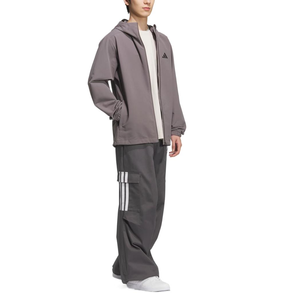 Adidas Softshell Jackets Unisex Charcoal Gray Hooded Moderate Soft Shell KF5227
