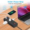 3 Side Designs Wall Mountable Power Strips Surge Protectors 12Outlets USB Port Low Profile Plugs Perfect for Home Office