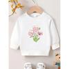 Kids Sweatshirt,A Soft And Comfortable Lightweight Round-Neck Sweatshirt with a Pink Floral Print Design for Spring And Autumn,Sports Sweatshirt
