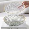 Baijie Fruit Plate, Snack Tray, Home Use Imitation Glass Dish, Dried Fruit Plate, Serving Tray, Candy And Nut Plate, Wavy Pattern Transparent White