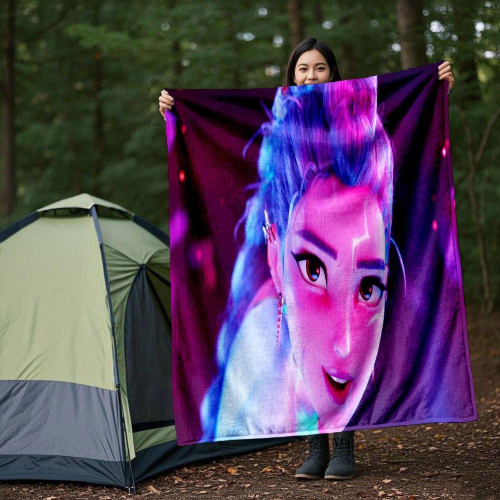Neon Lights Fantasy Hair Accessory SetBlanket Lightweight Flannel Throw Blanket for Sofa, Bed, Travel, Camping, Livingroom, Office, Couch, C