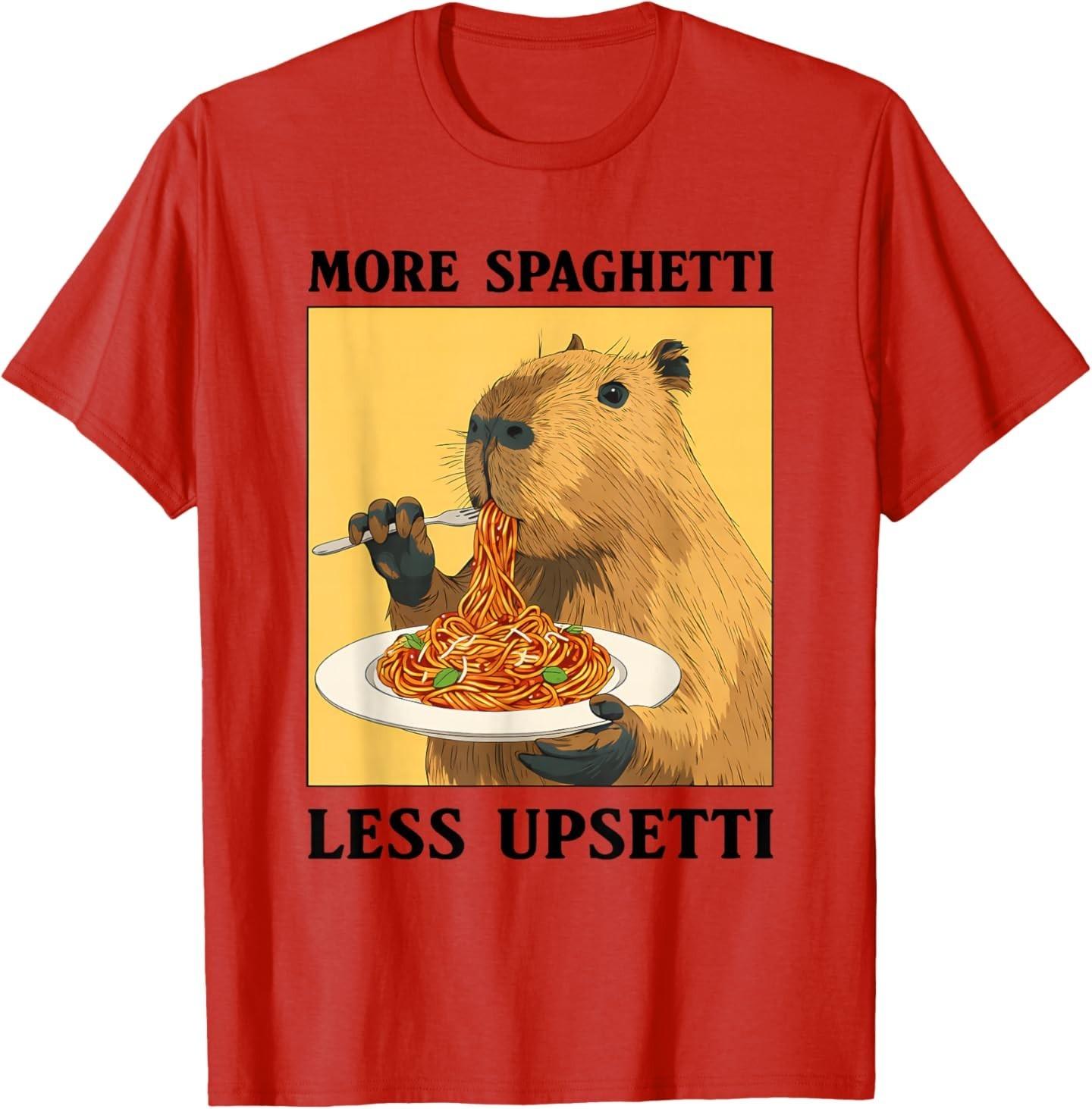 More Spaghetti Less Upsetti Funny Capybara Quote T-Shirt S разноцветный